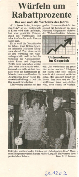 Würfeln um Rabatt