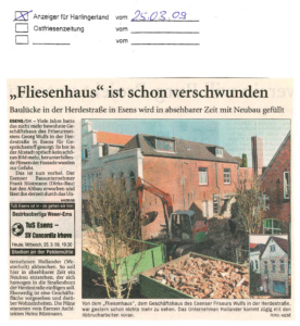 Fliesenhaus verschwunden