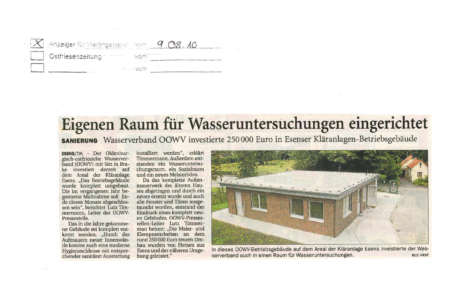 Gebäude Wasseruntersuchungen