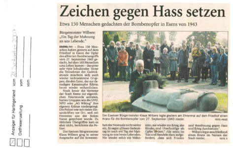 Gedenken der Bombenopfer