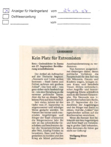 Gedenkfeier in Esens