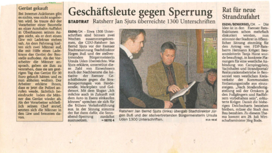 Geschäftsleute gegen Sperrung