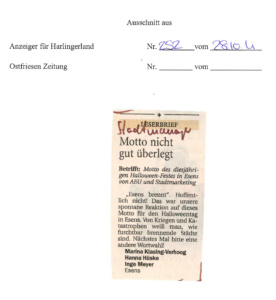 Leserbrief Esens brennt