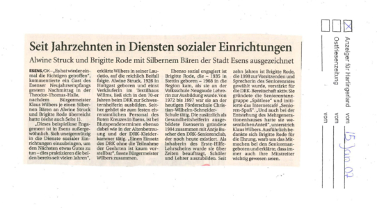 Mit silbernem Bären ausgezeichnet