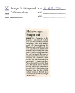 Plakate regen Bürger auf