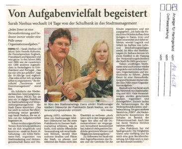 Praktikum im Stadtmanagement