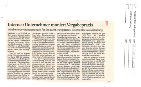 Unternehmer moniert Vergabepraxis