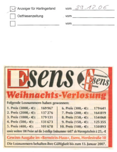 Weihnachtsverlosung